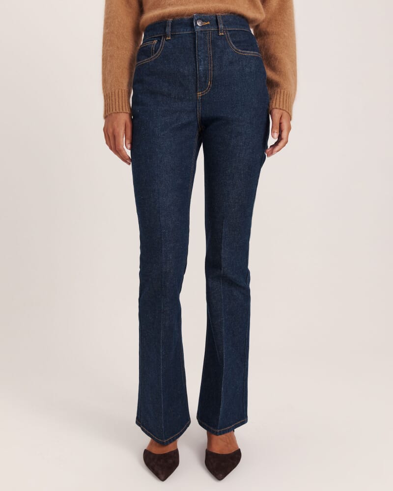 Ava Bootleg Jean in BLUE/BLACK WASH