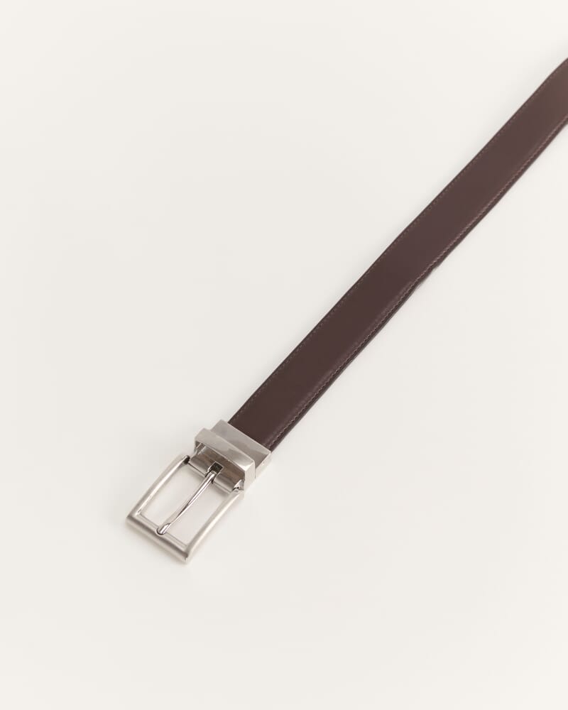 Leather Reversible Belt in BLACK/BROWN