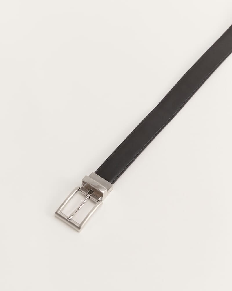 Leather Reversible Belt in BLACK/BROWN