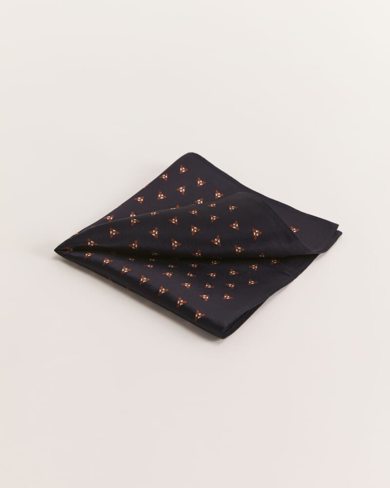 Irving Silk Pocket Square in NAVY MULTI