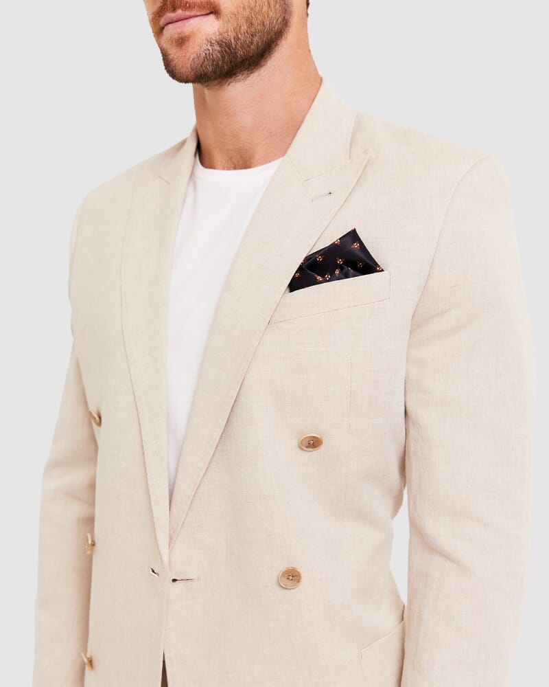 Irving Silk Pocket Square in NAVY MULTI