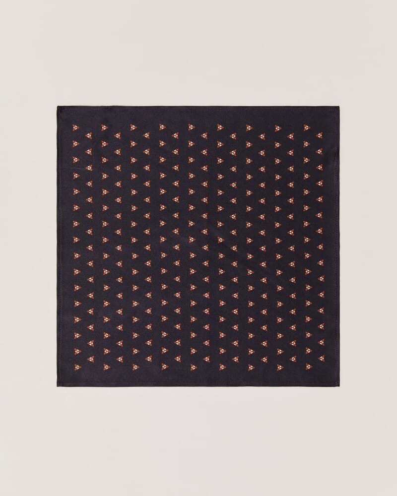 Irving Silk Pocket Square in NAVY MULTI