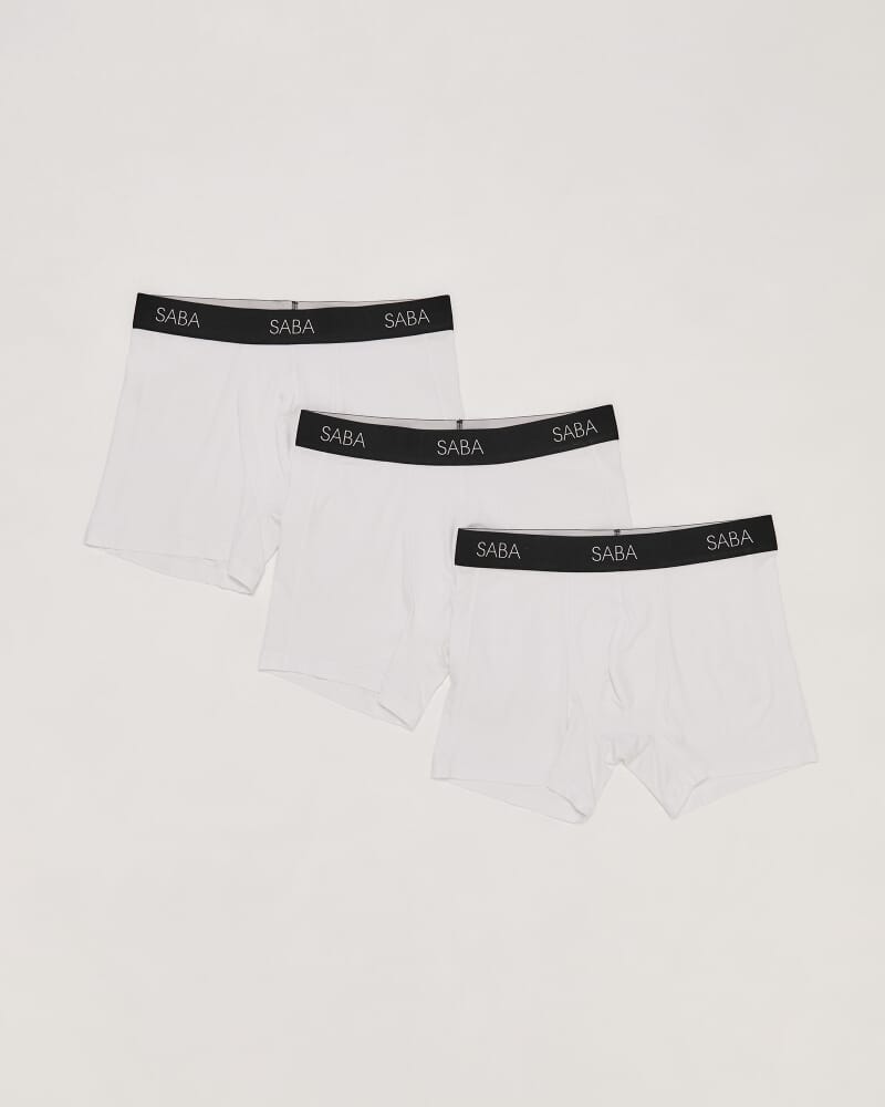 3 Pack White Trunks in WHITE