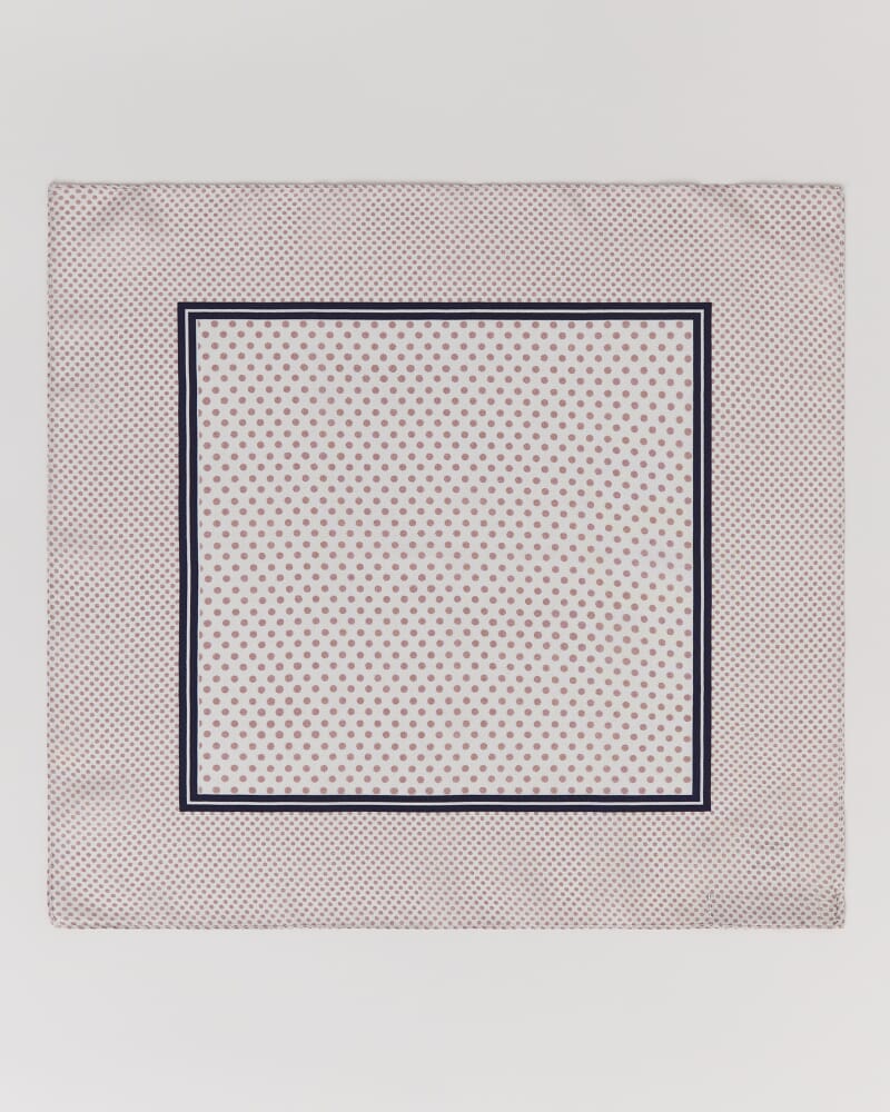 Spot Silk Pocket Square in PINK/WHITE