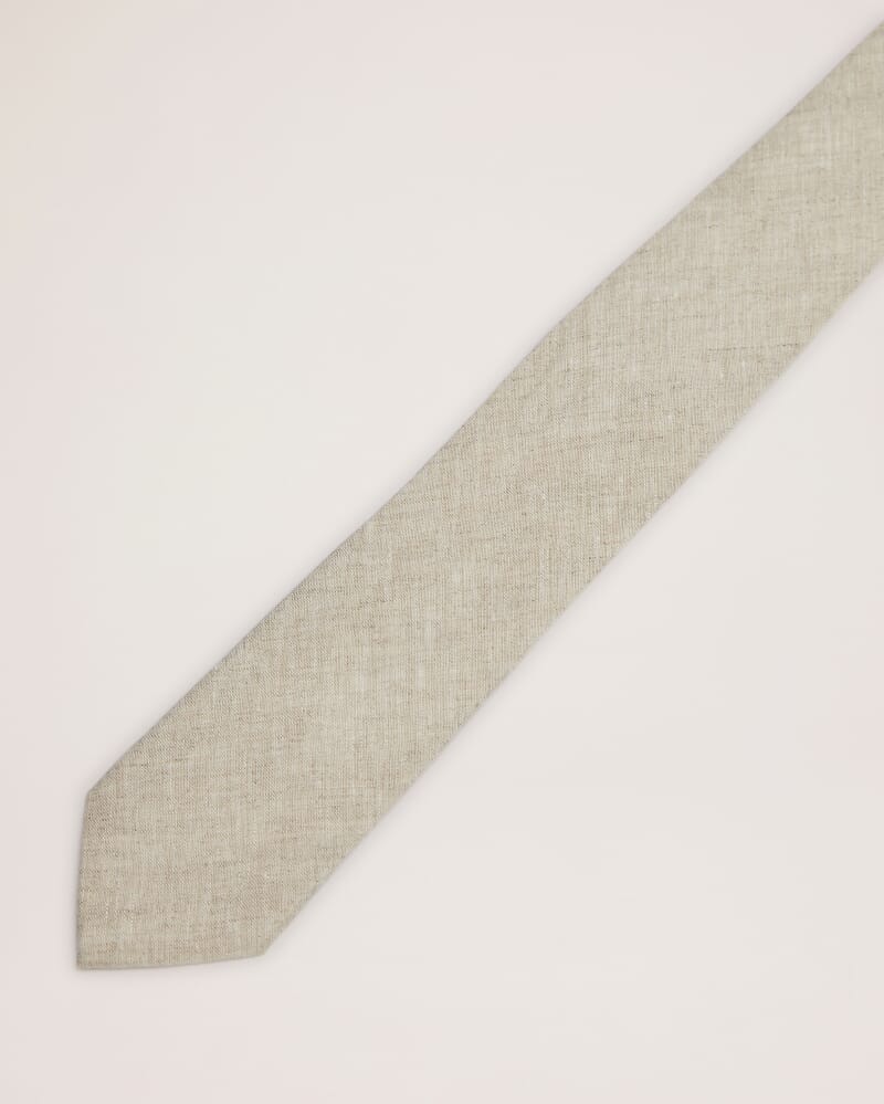 Yarn Dyed Linen Tie in OATMEAL