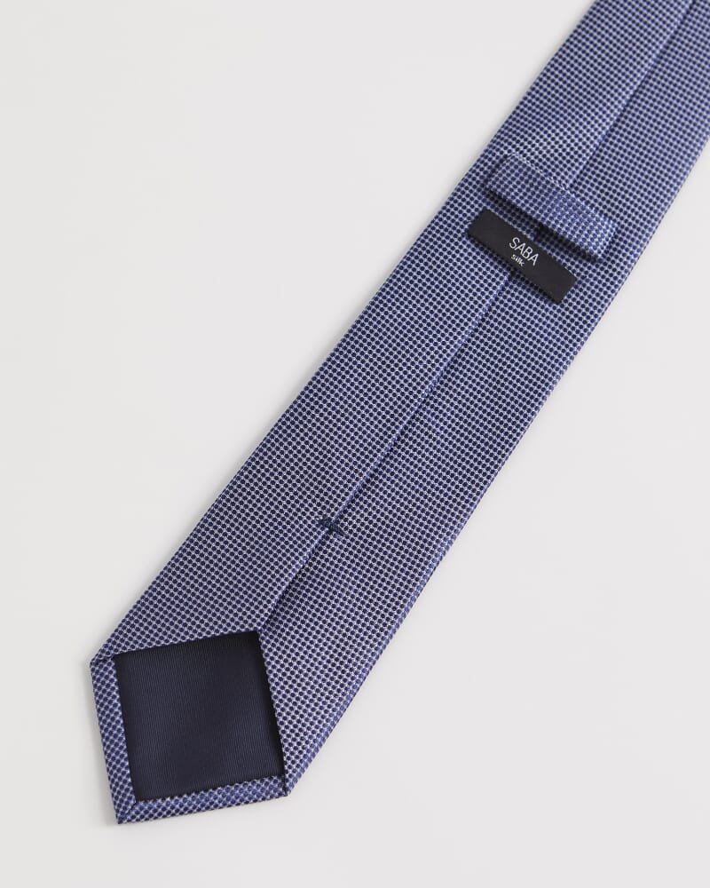 Dobby Silk Tie in NAVY