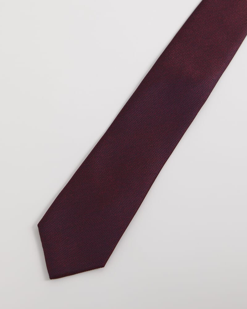 Dobby Silk Tie in NAVY/RED