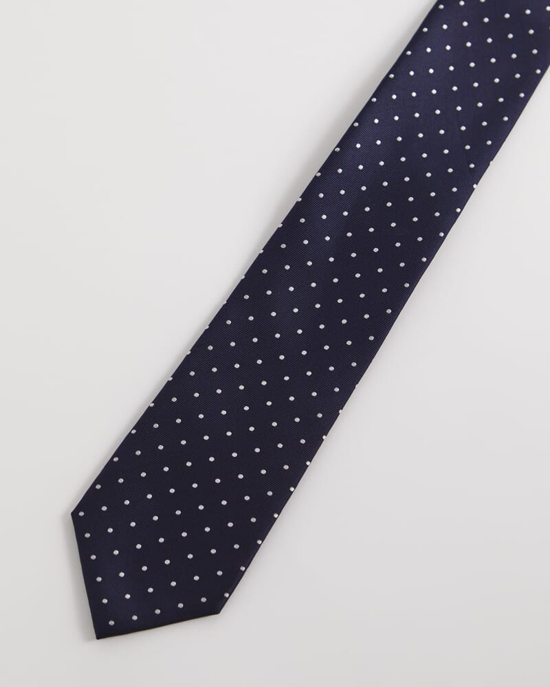 Silk Micro Dot Tie in NAVY