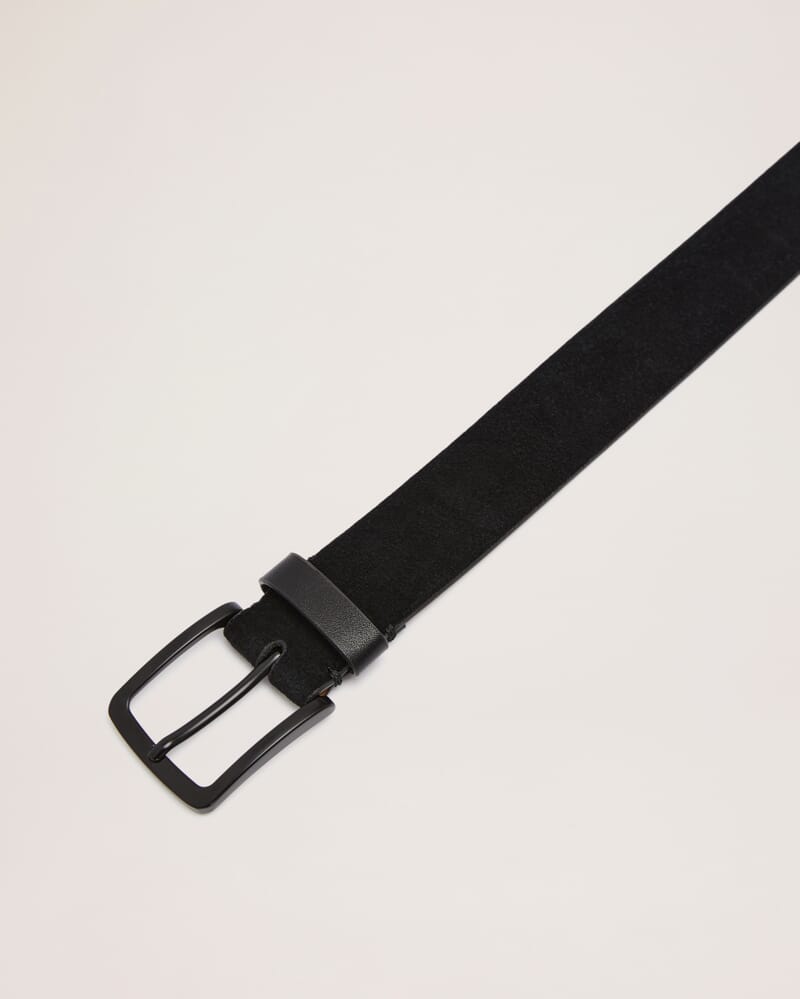 Suede Leather Belt in BLACK