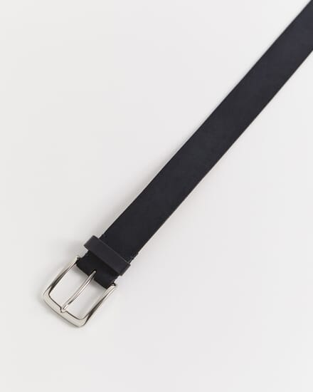 Suede Leather Belt in NAVY