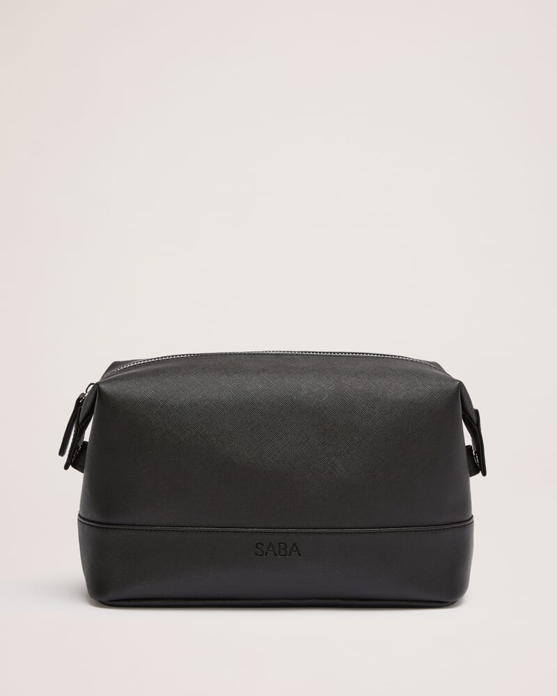 Textured Wash Bag in BLACK