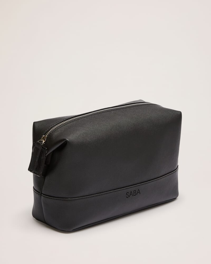 Textured Wash Bag in BLACK