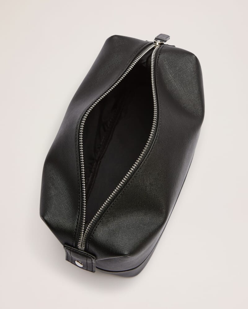 Textured Wash Bag in BLACK