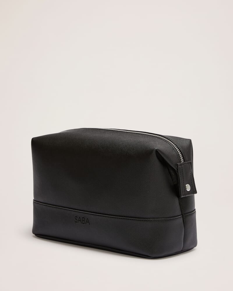 Textured Wash Bag in BLACK