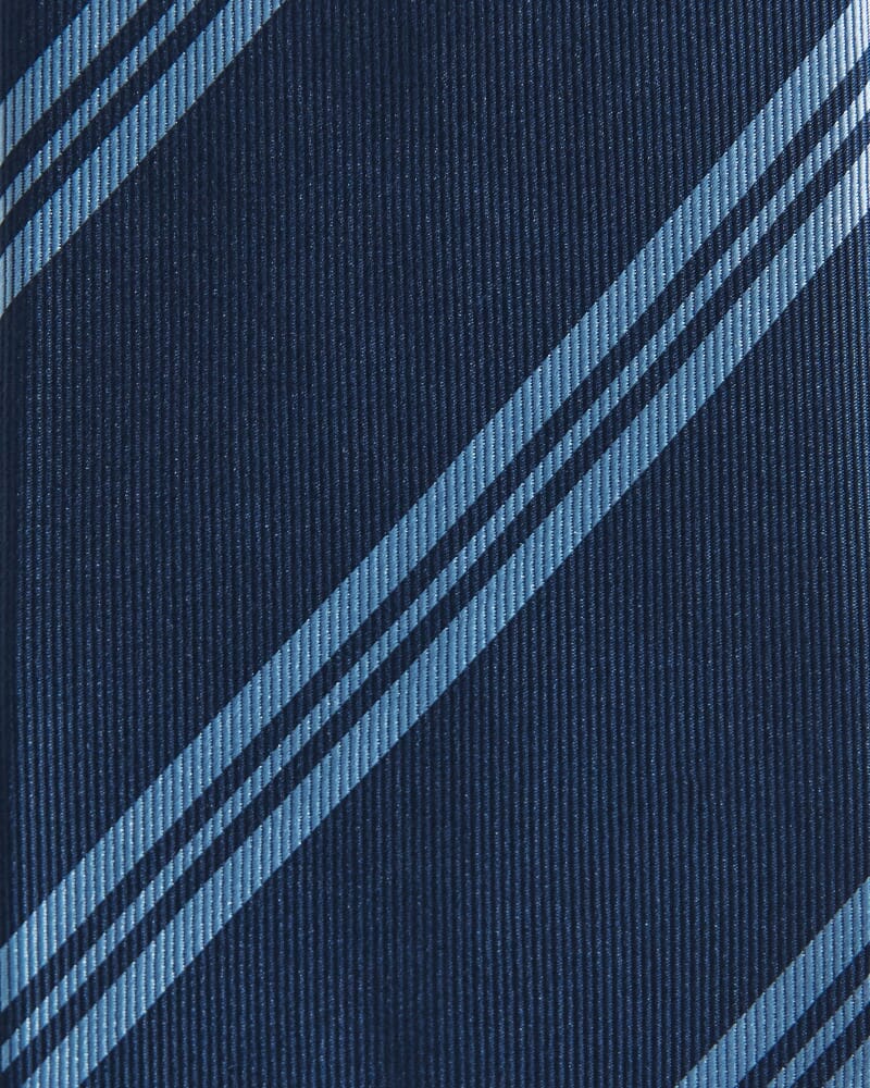 Stripe Silk Tie in NAVY/BLUE