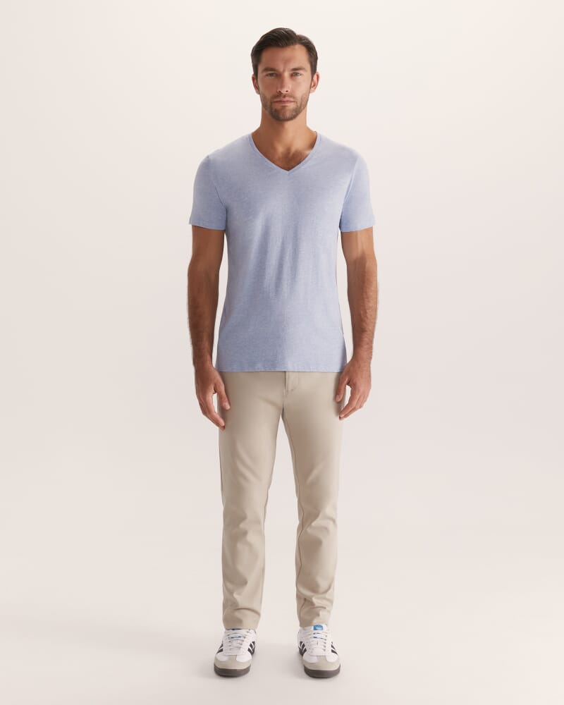 Daniel V Neck Tee in BLUE MARLE