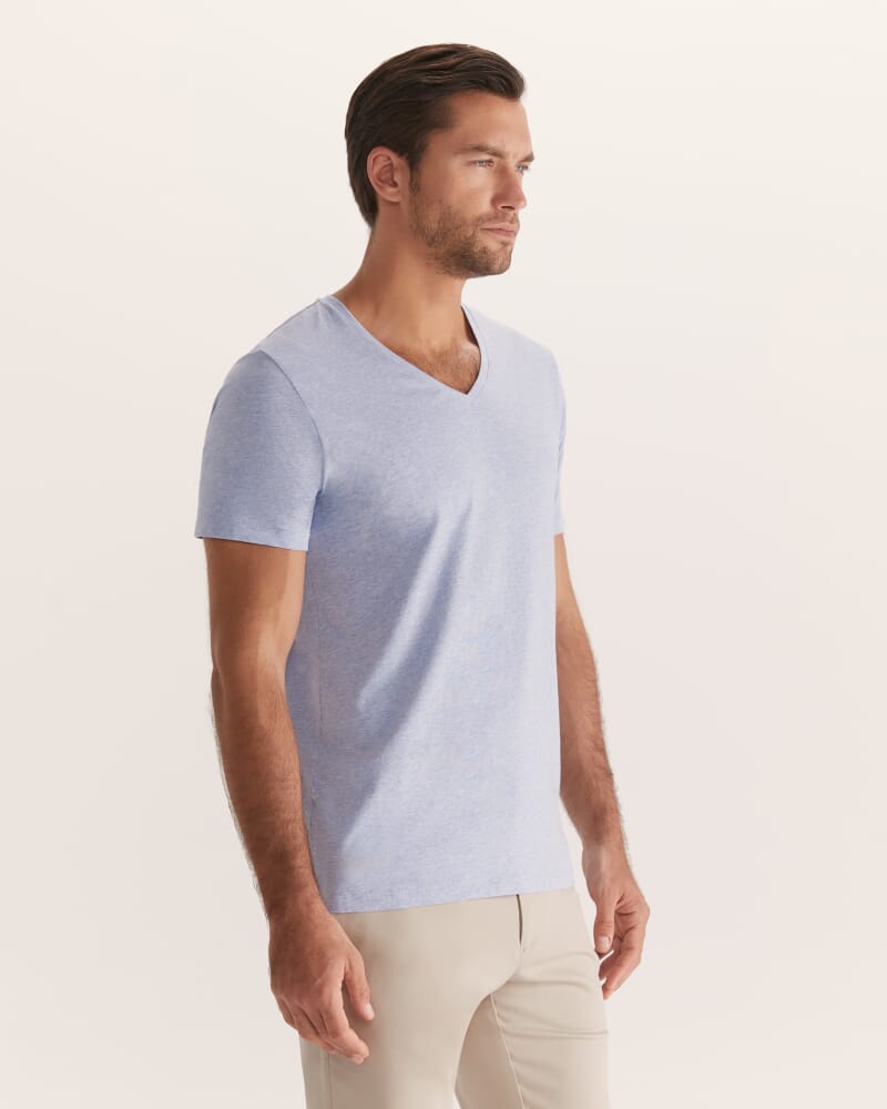 Daniel V Neck Tee in BLUE MARLE