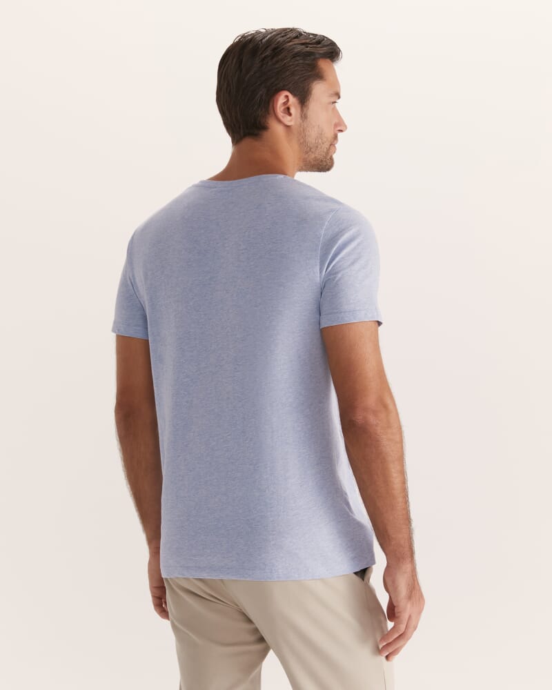 Daniel V Neck Tee in BLUE MARLE