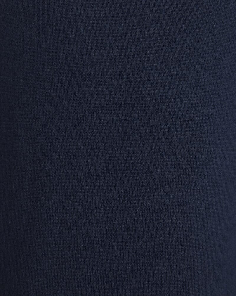 Miramar Cotton Wool Knit Polo in NAVY