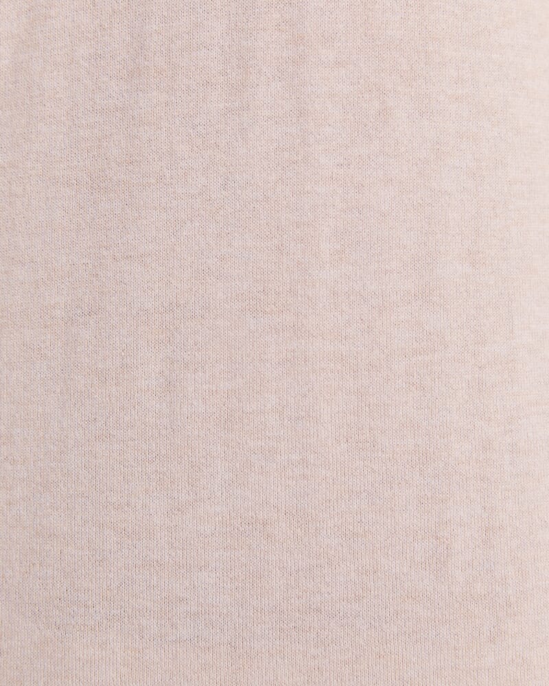 Miramar Cotton Wool Knit Polo in OATMEAL