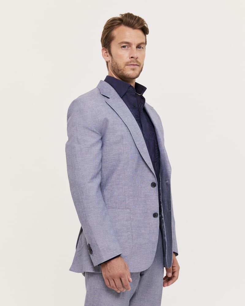 Elias Linen Cotton Jacket in CHAMBRAY