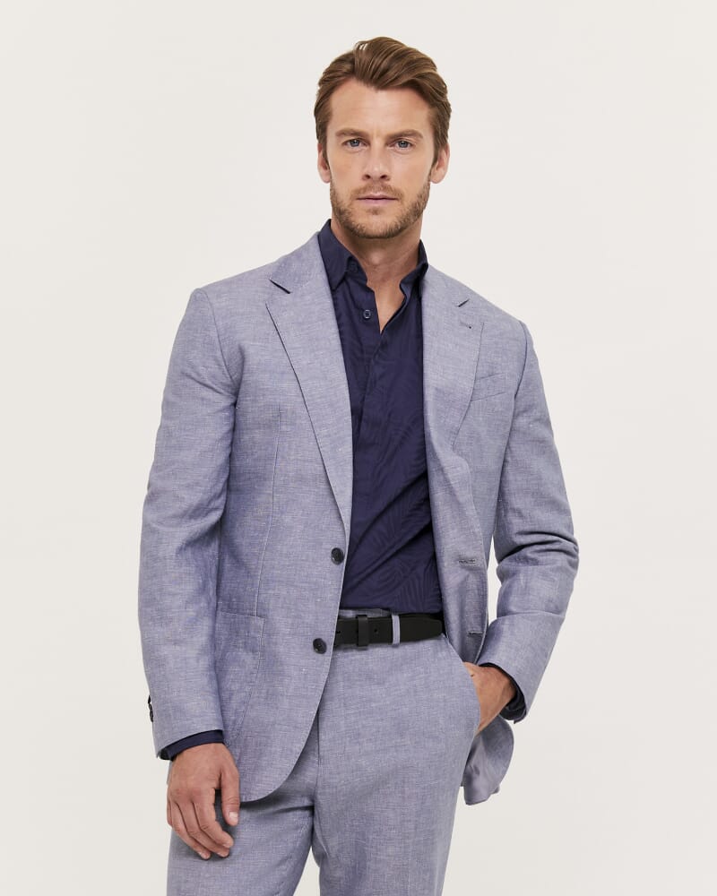 Elias Linen Cotton Jacket in CHAMBRAY