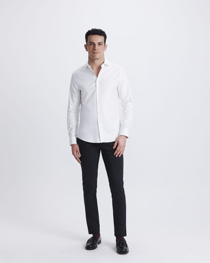 Munroe Easy Care Twill Shirt in WHITE