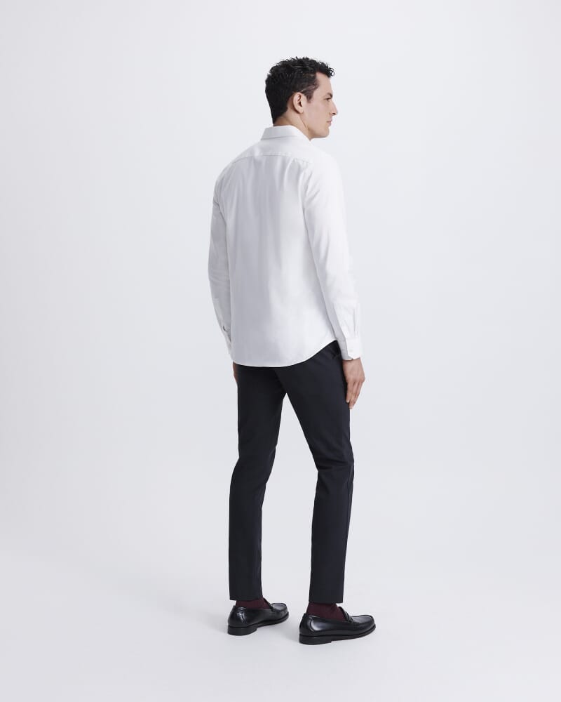 Munroe Easy Care Twill Shirt in WHITE