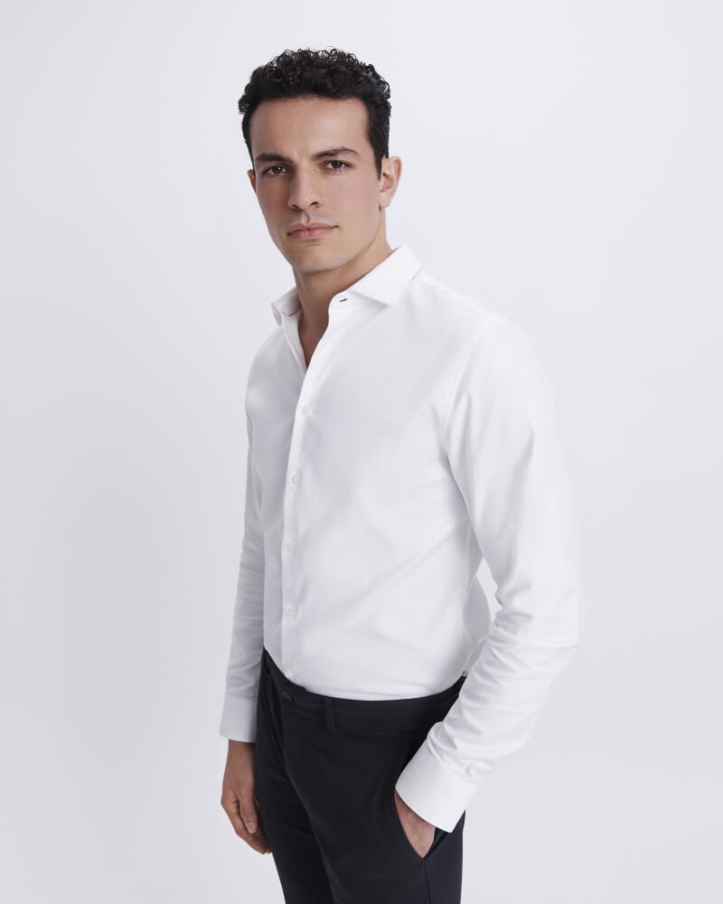 Munroe Easy Care Twill Shirt in WHITE