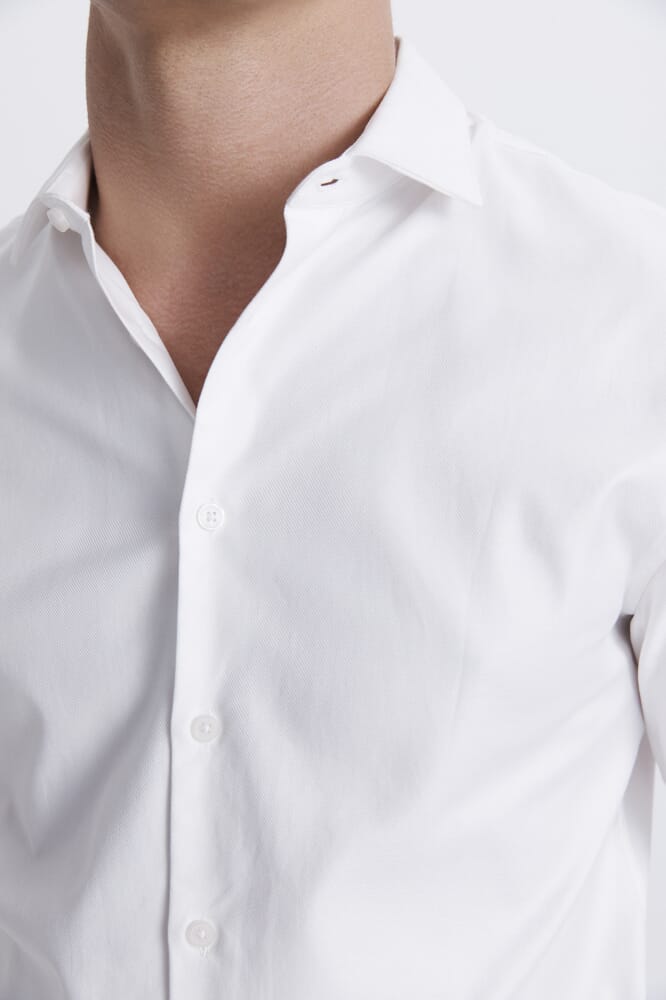 Munroe Easy Care Twill Shirt in WHITE