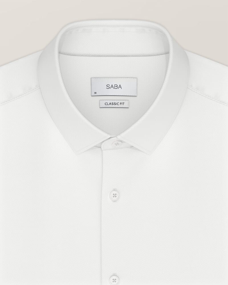 Munroe Easy Care Twill Shirt in WHITE