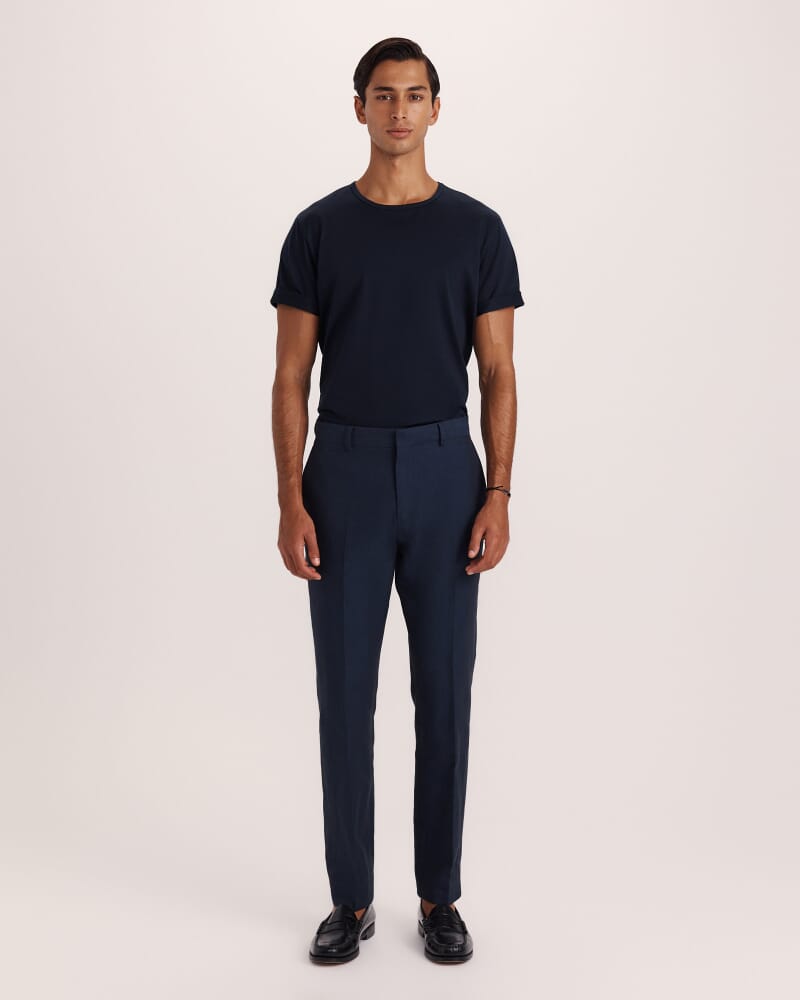 Elias Linen Cotton Pant in NAVY