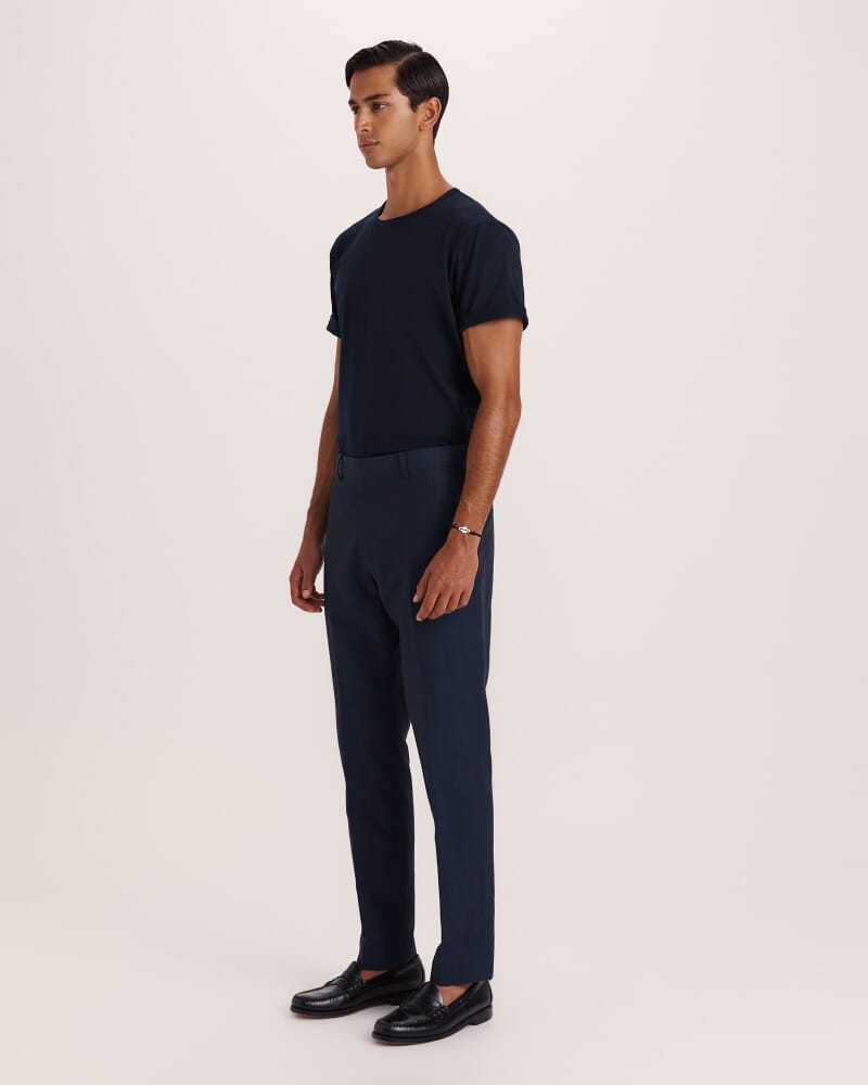 Elias Linen Cotton Pant in NAVY