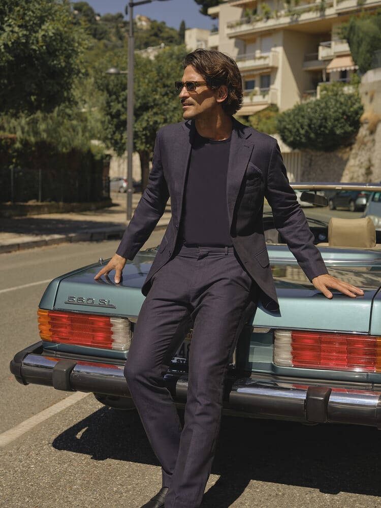 Elias Linen Cotton Pant in NAVY