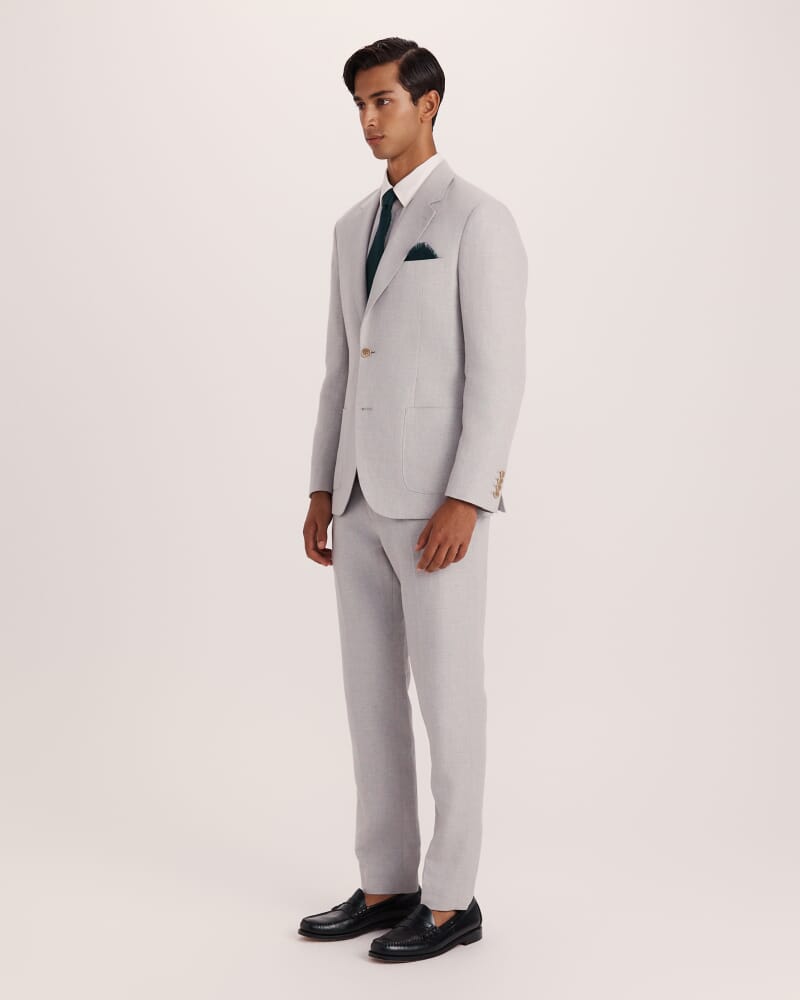 Lucian Cotton Linen Suit Jacket in SILVER
