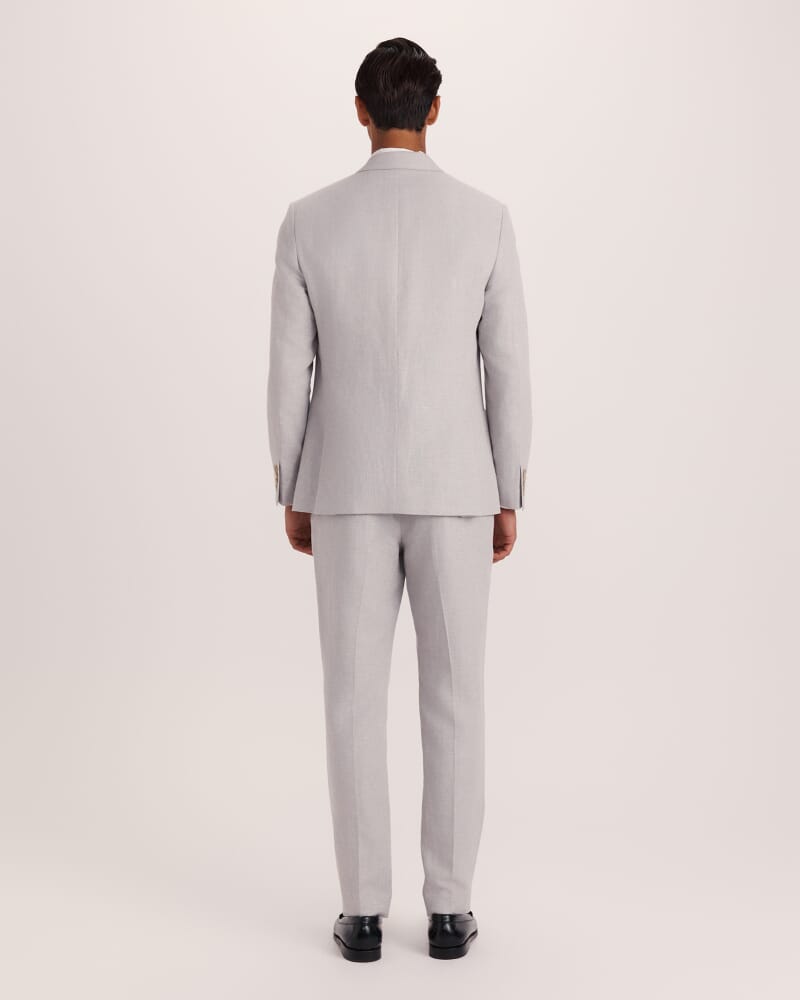 Lucian Cotton Linen Suit Jacket in SILVER