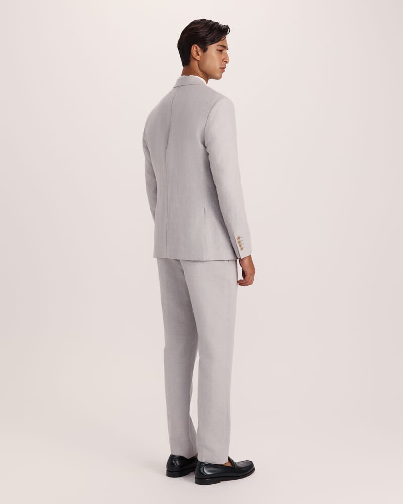 Lucian Cotton Linen Suit Jacket in SILVER