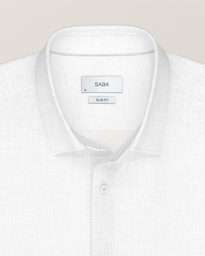Julian Slim Linen Shirt in WHITE