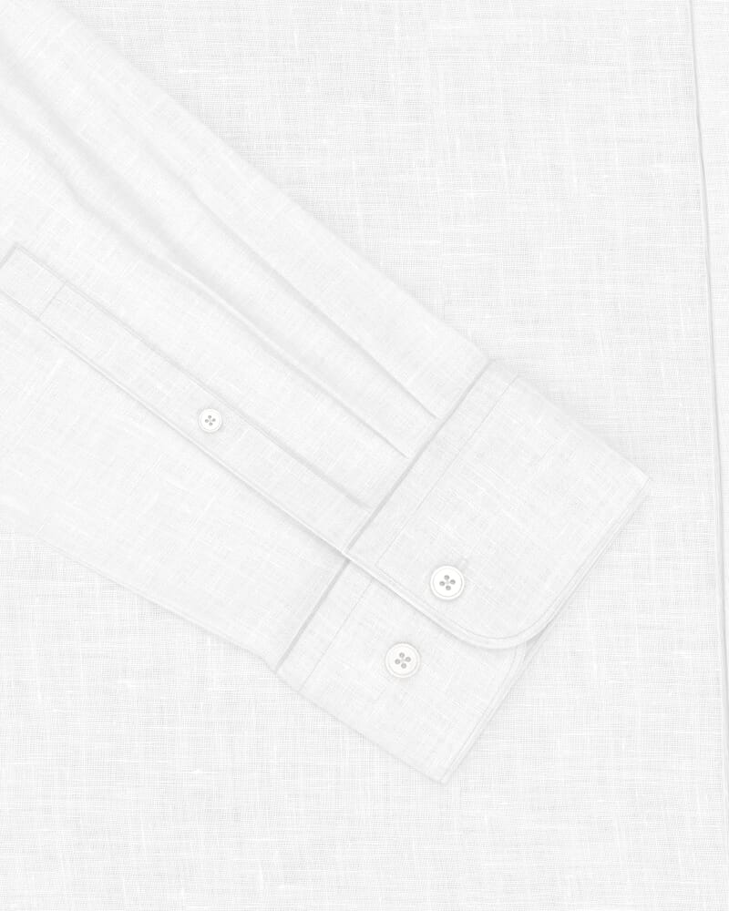 Julian Slim Linen Shirt in WHITE