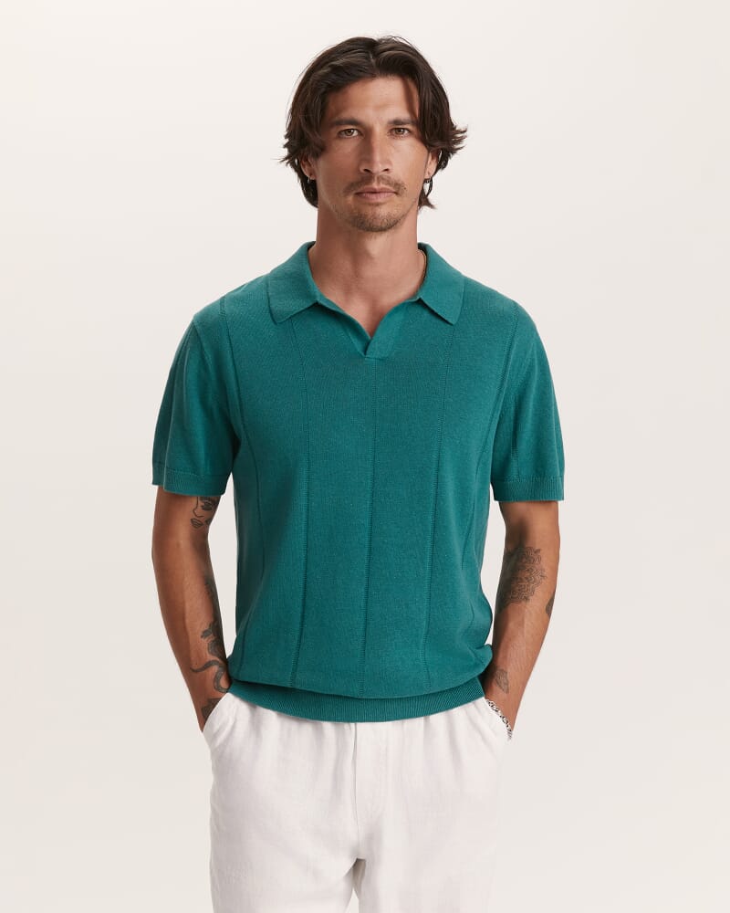 Cornell Knit Polo in GREEN