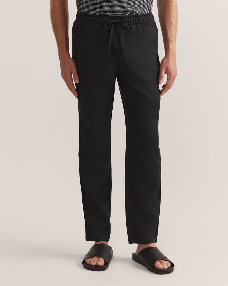 Kent Linen Pant in BLACK