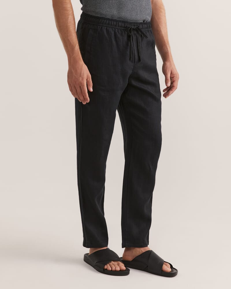Kent Linen Pant in BLACK