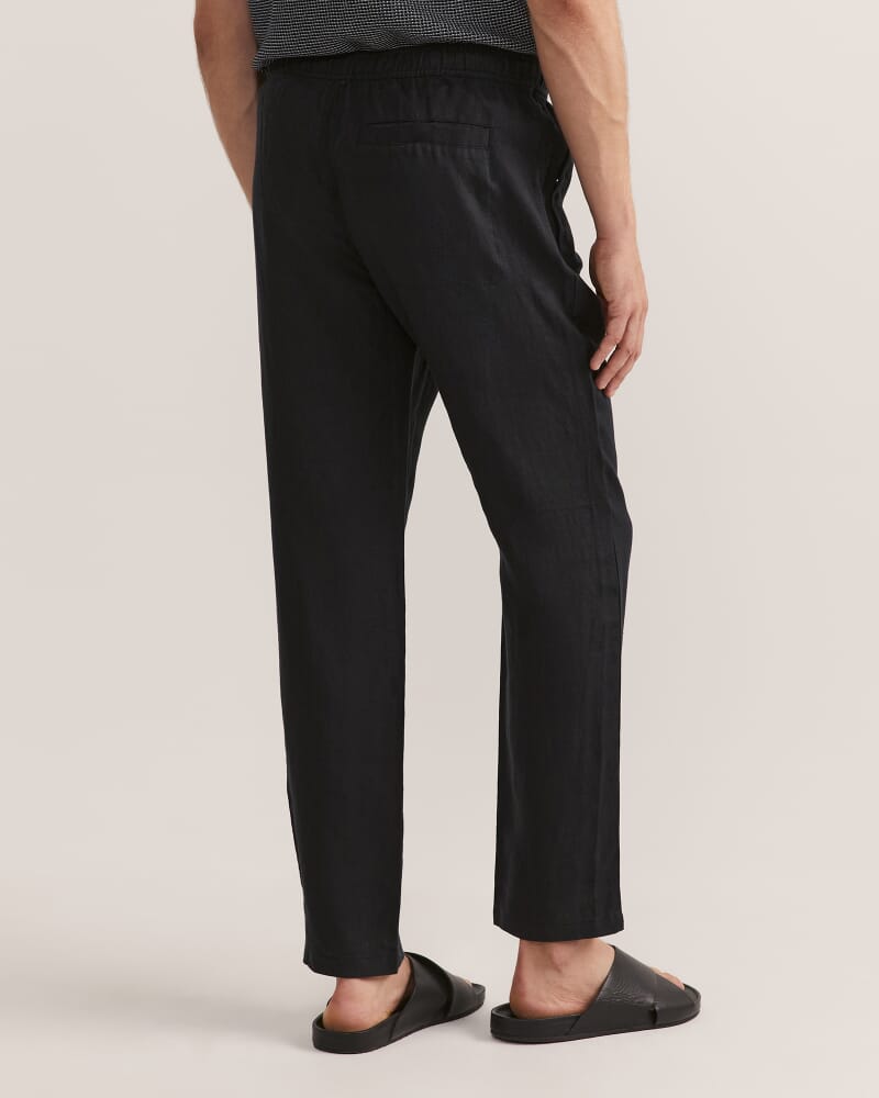 Kent Linen Pant in BLACK