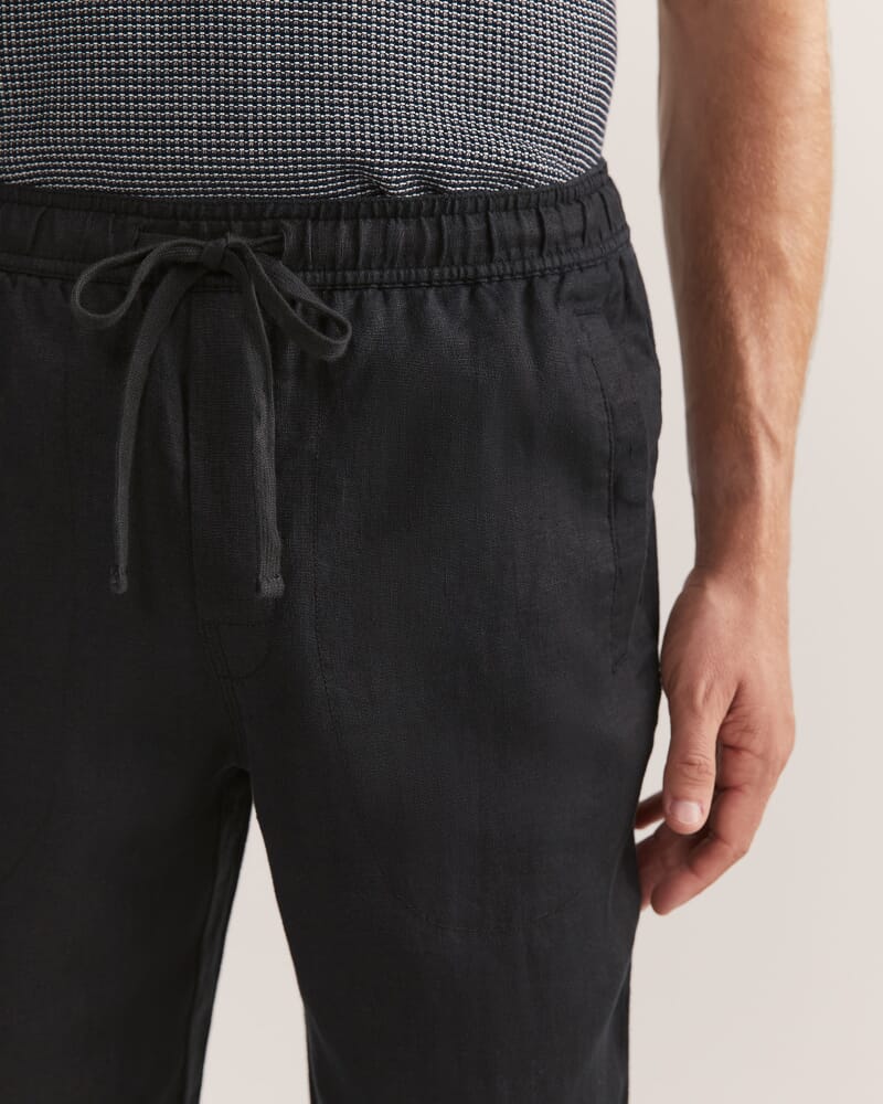 Kent Linen Pant in BLACK