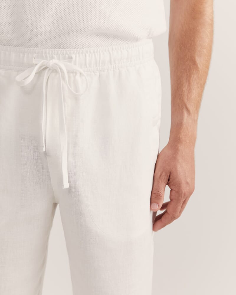 Kent Linen Pant in WHITE