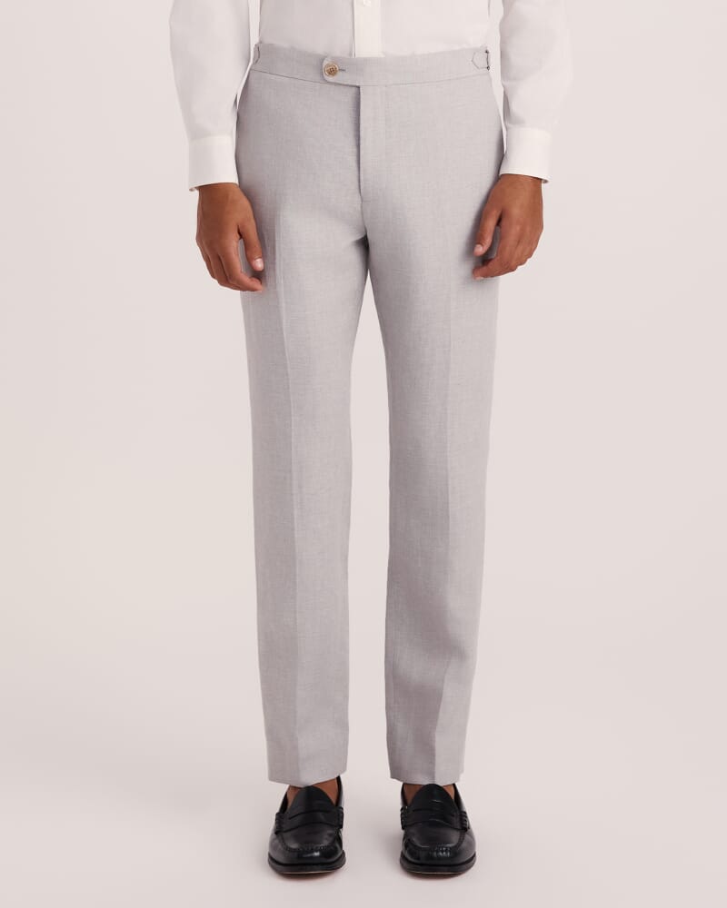 Lucian Cotton Linen Suit Pant in SILVER