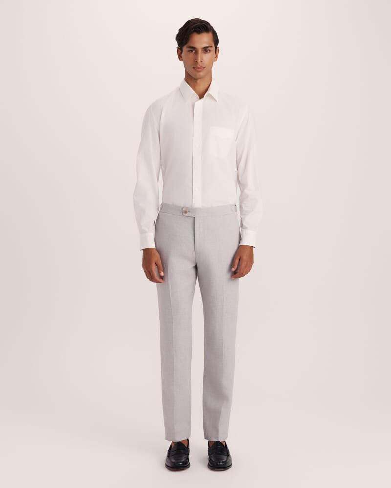 Lucian Cotton Linen Suit Pant in SILVER