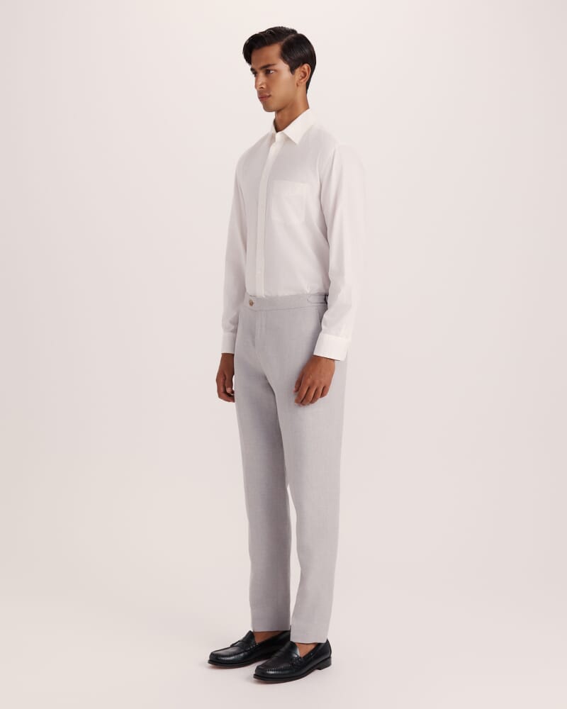 Lucian Cotton Linen Suit Pant in SILVER