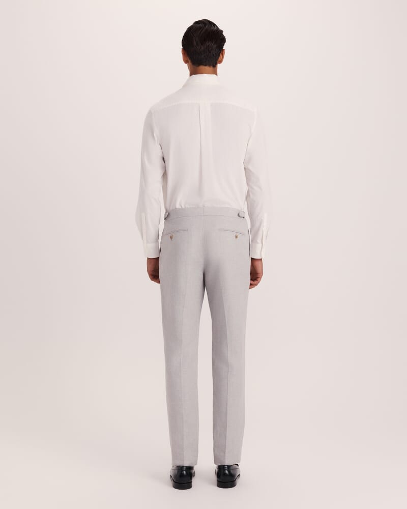 Lucian Cotton Linen Suit Pant in SILVER