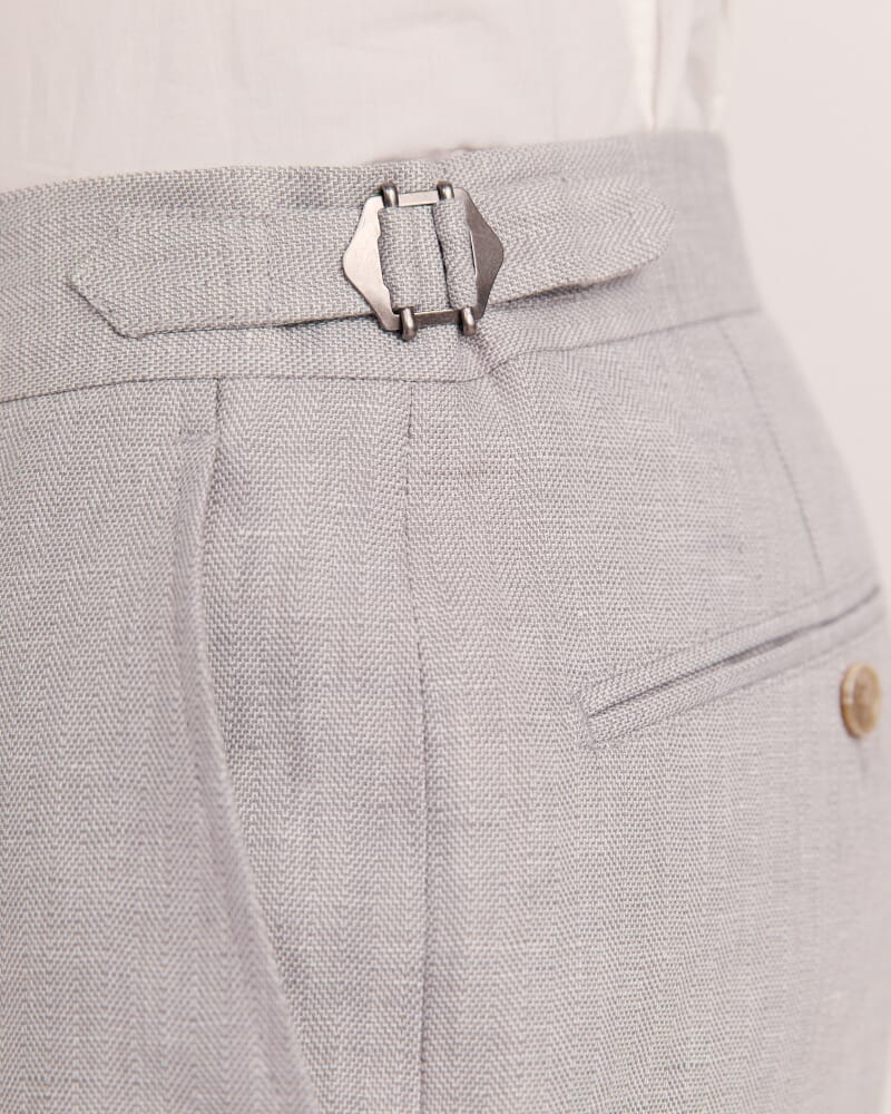 Lucian Cotton Linen Suit Pant in SILVER